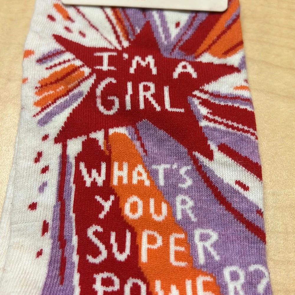 What’s Your Superpower‎ crew socks, NWT